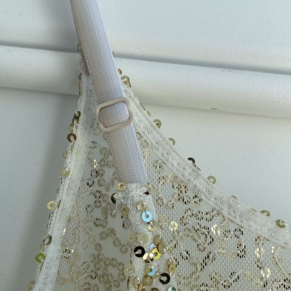 Free People Intimately gold sequin slip dress size L - Picture 8 of 11